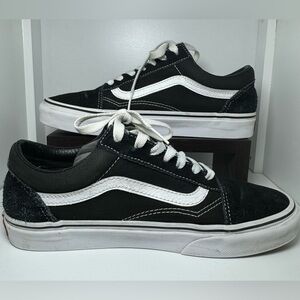 Vans Unisex Retro Black and White Old Skool Skater Shoes 7.5 Women